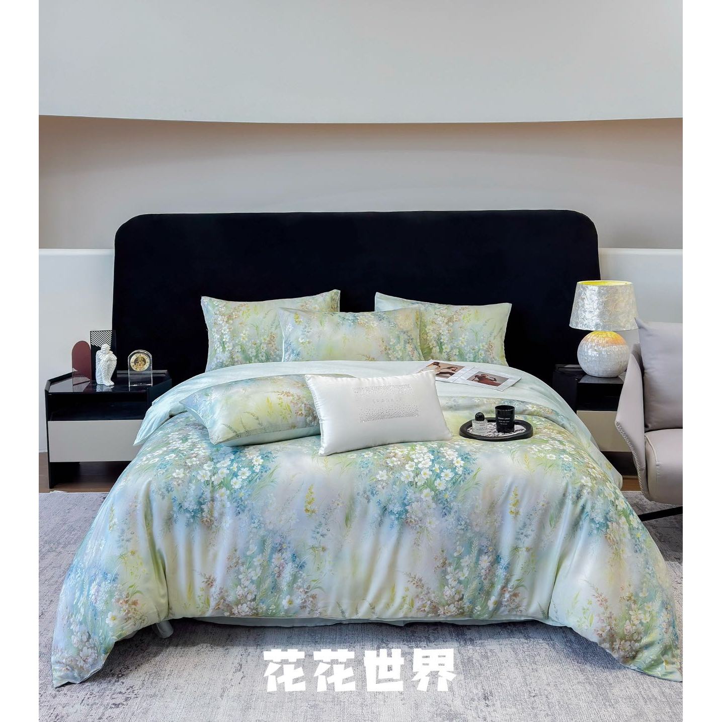 【晴美】莱赛尔数码印花四件套-花花世界