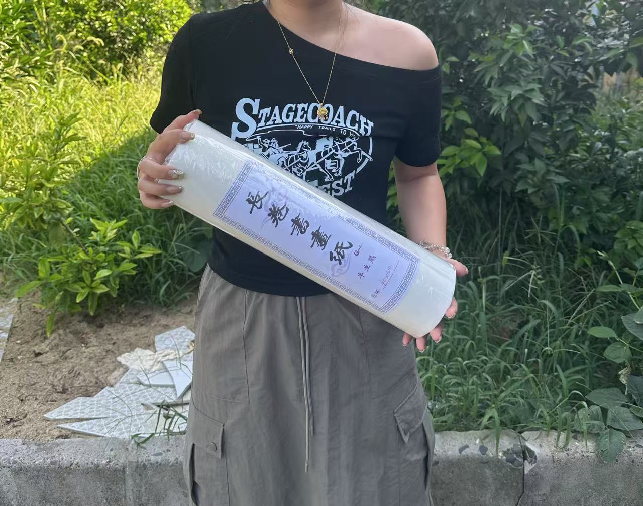 加厚40克半生半熟白色书画百米长卷宣纸