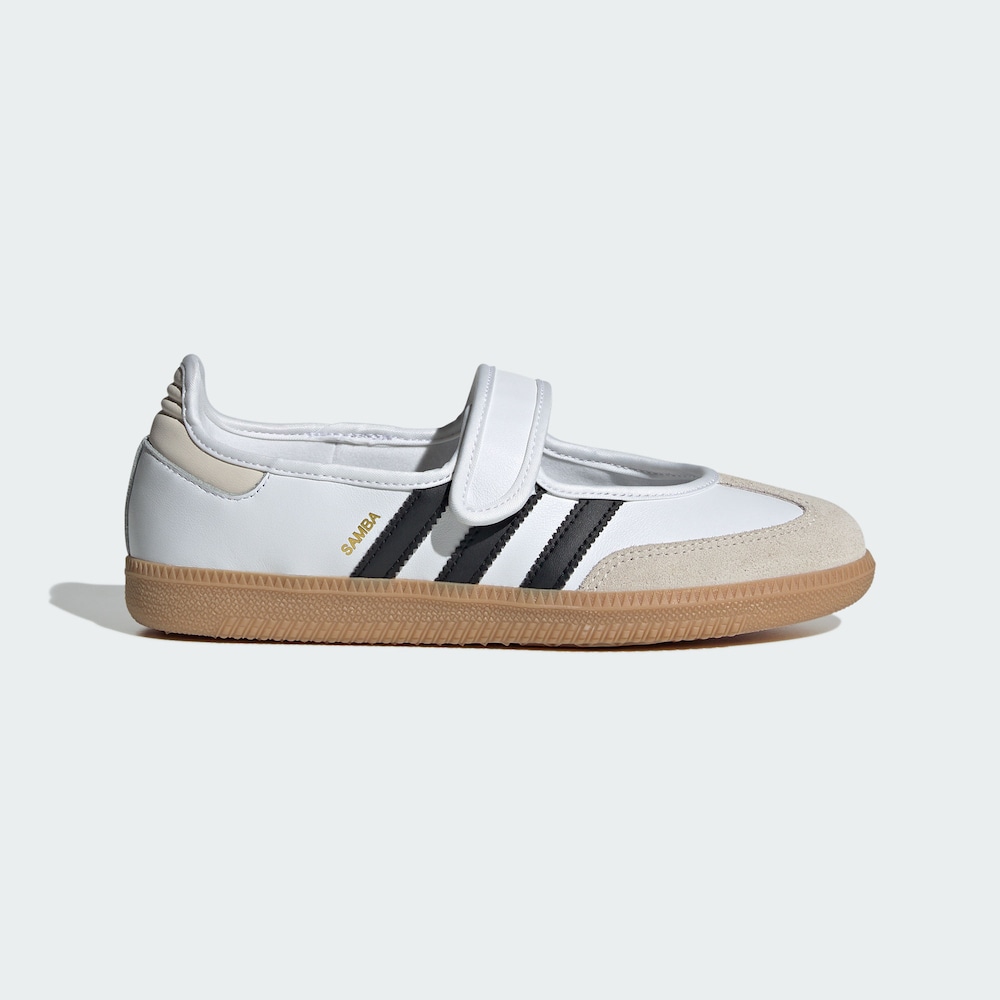 【滔搏联动】adidas三叶草女子白色玛丽珍T头鞋JR1402