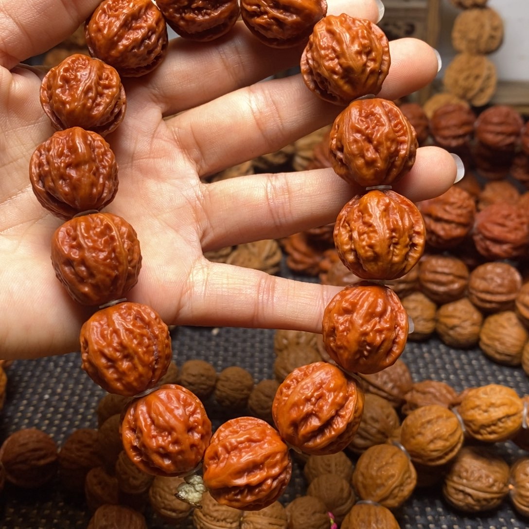 大***爷文玩核桃手串西瓜纹粗筋八棱手串