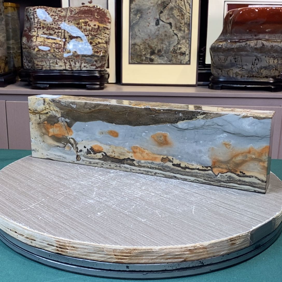 石材广西国画石草花石