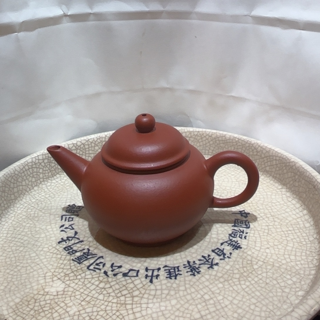 茶壶紫砂老红泥 90年代 半手 水平壶 