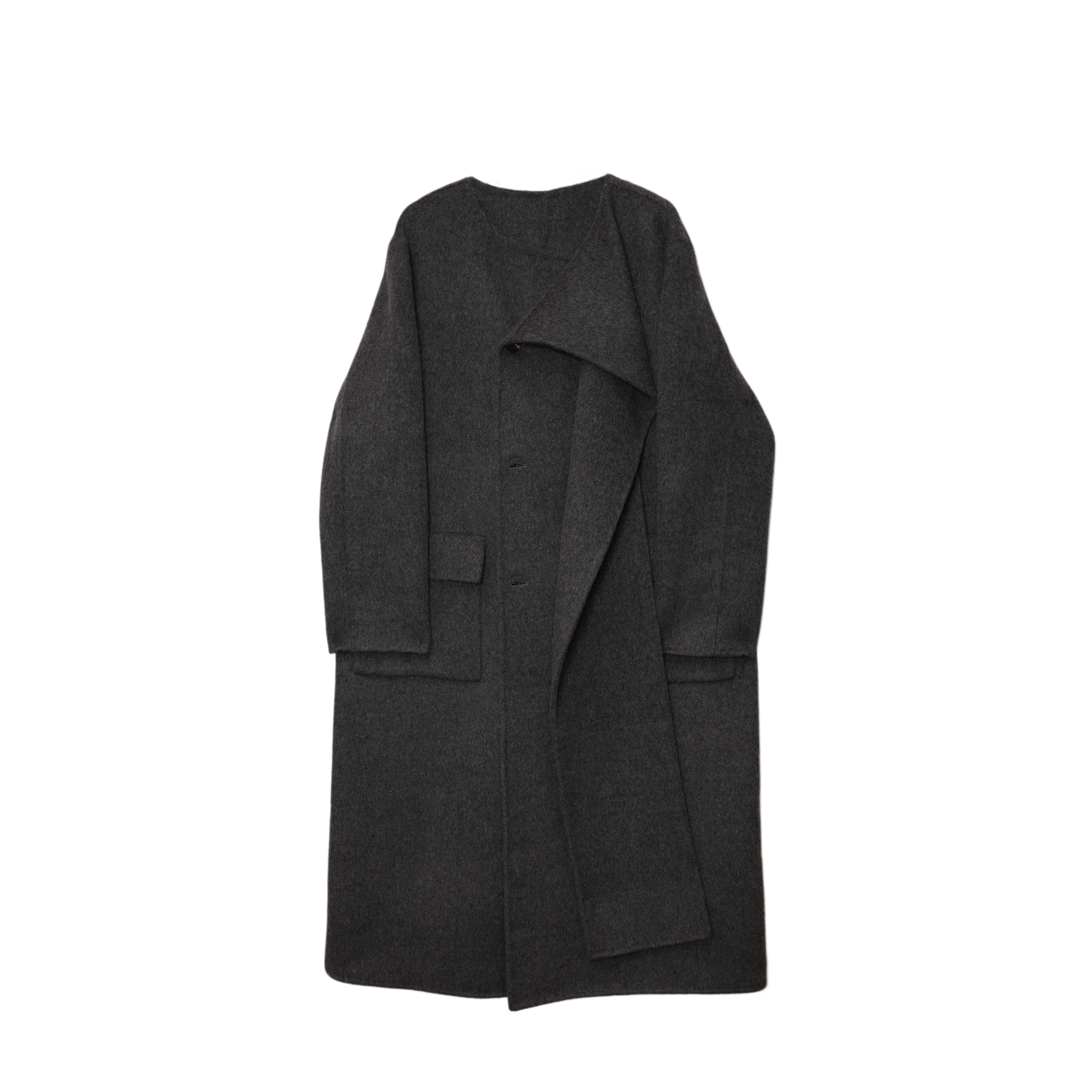 H-005高级韩版定制老钱风羊绒羊毛大衣外套