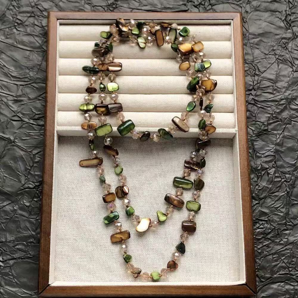 铜合金项链 多层撞色长链森系混搭质感秋冬穿搭个性毛衣链M054