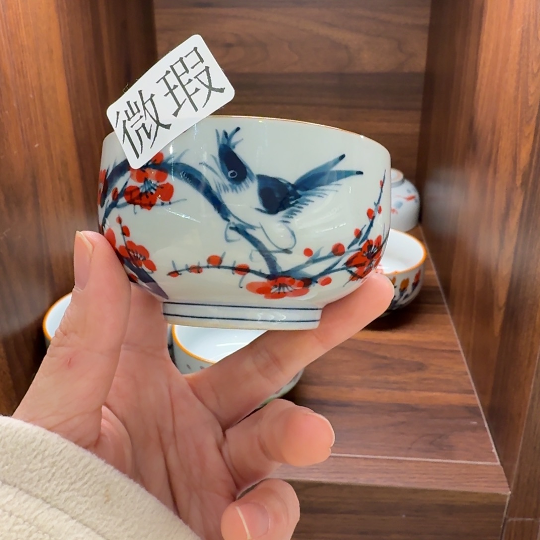 釉下手绘茶具微瑕