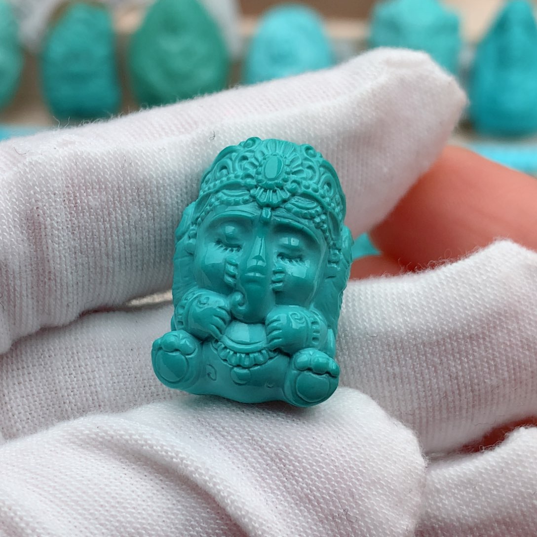 绿松石珠宝奇石未镶嵌16mm