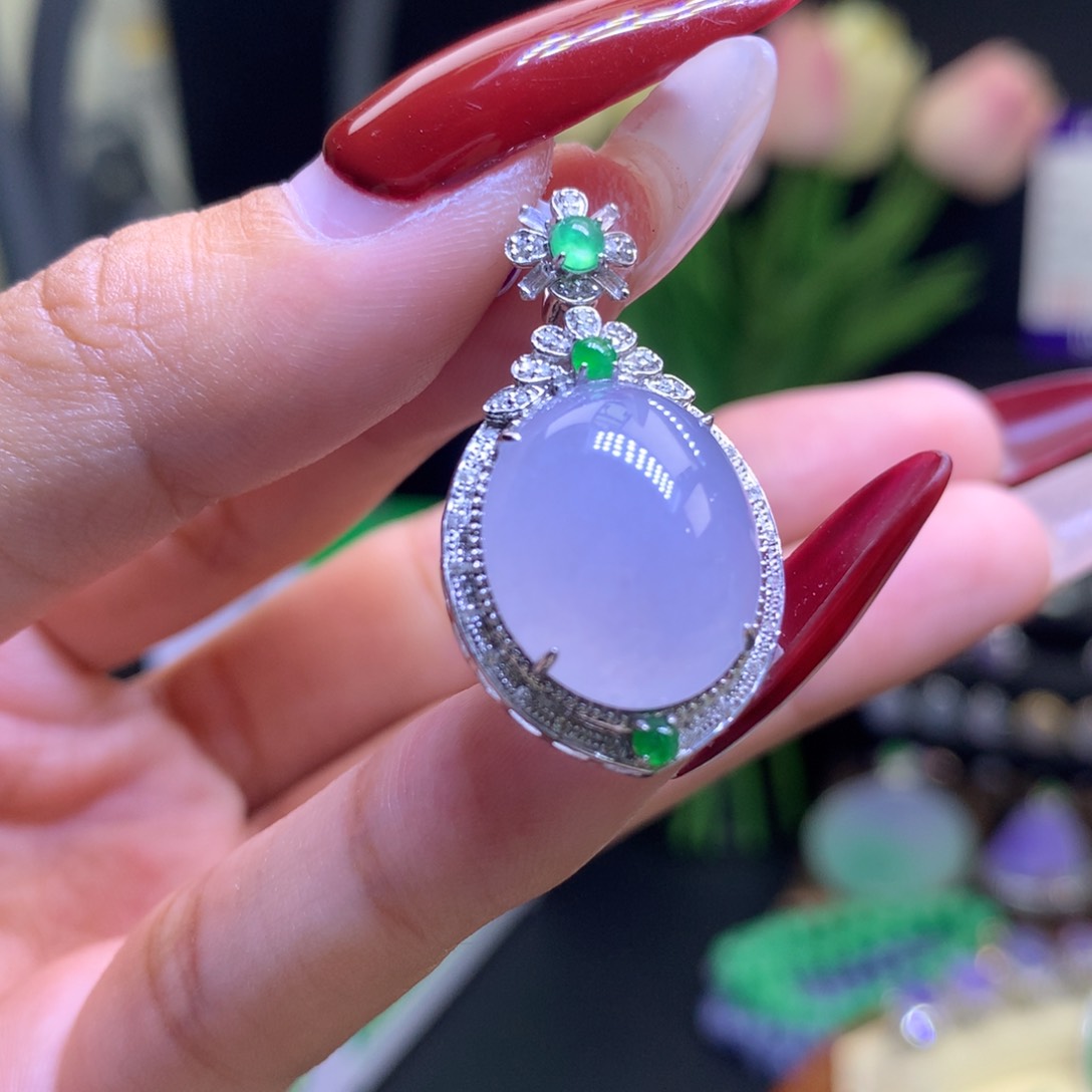 翡翠颈饰18K金镶嵌天然