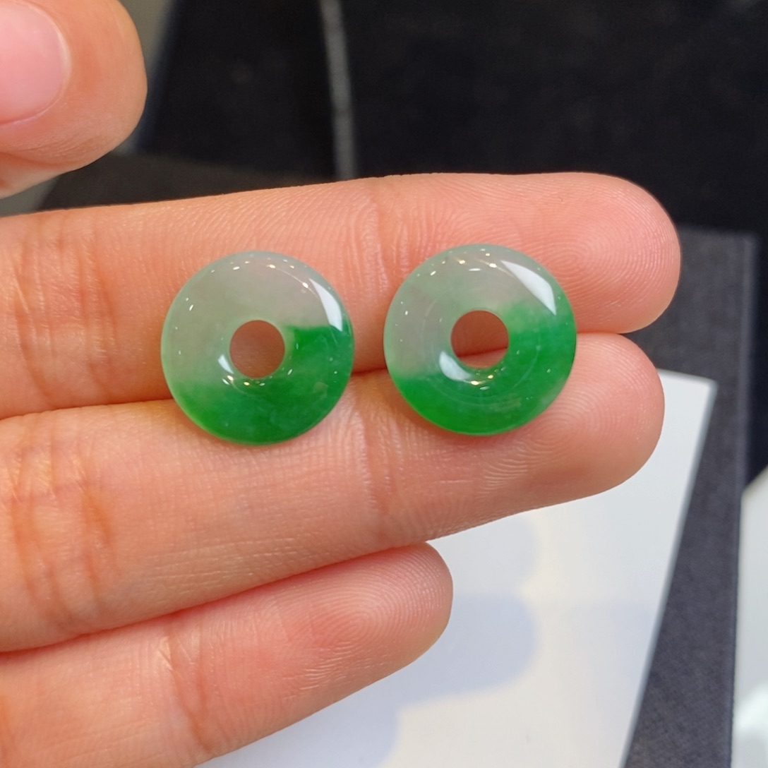 翡翠耳饰未镶嵌裸石甜甜圈