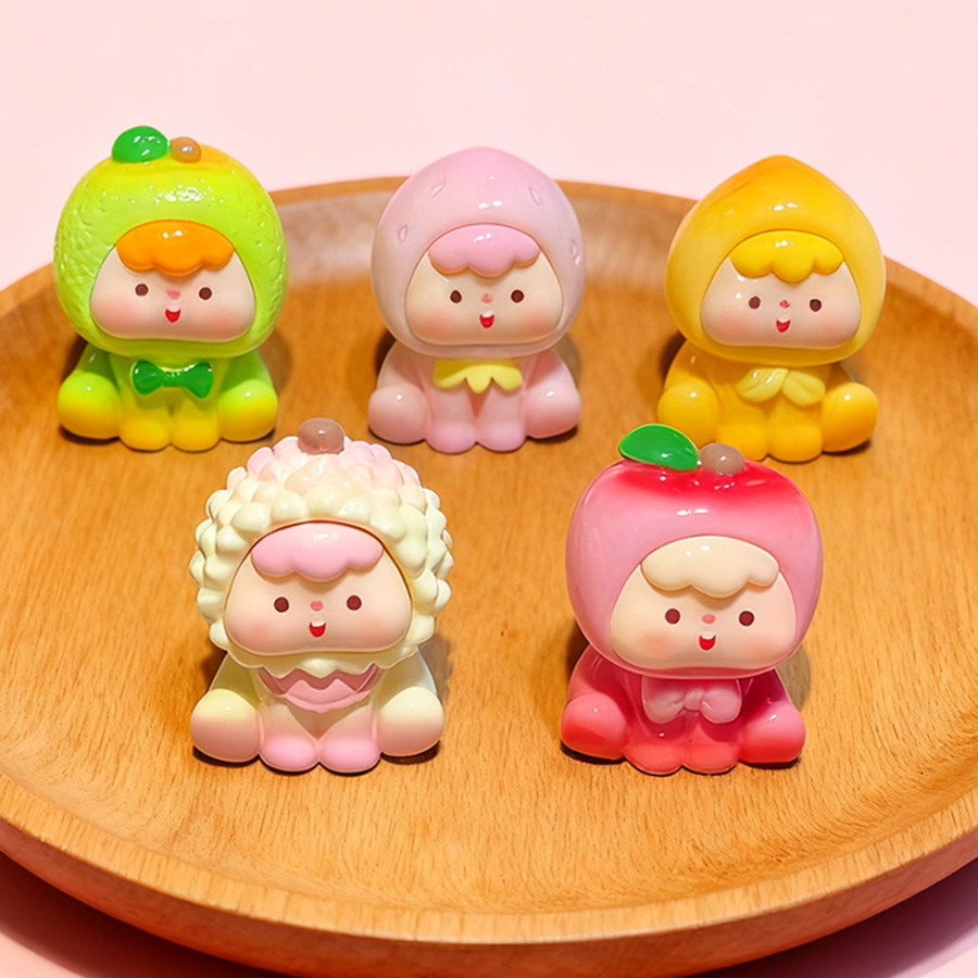 【九宫格】创意多巴胺夜光水果崽崽新配色树脂饰品挂件车载小摆件