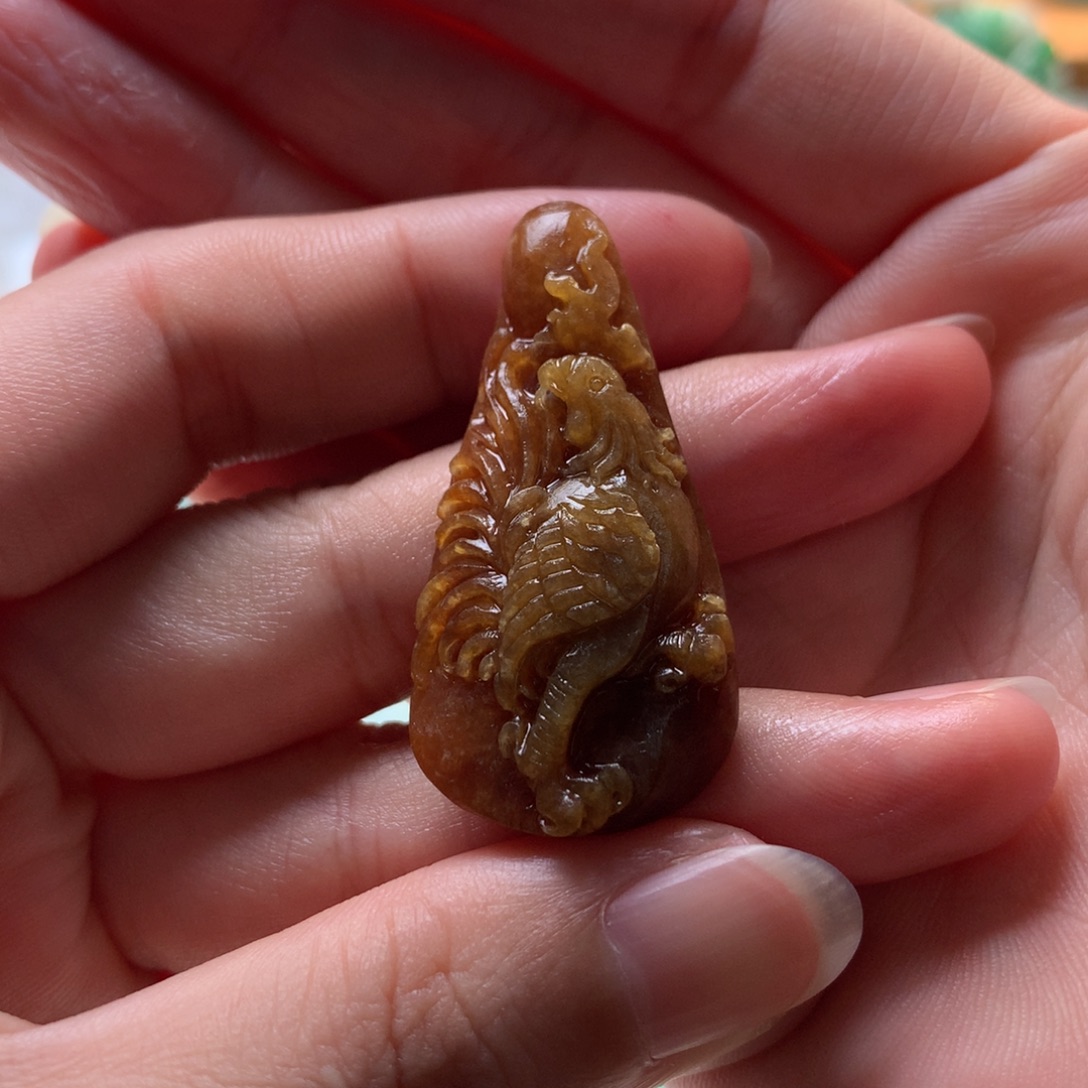 定制翡翠未镶嵌鸡