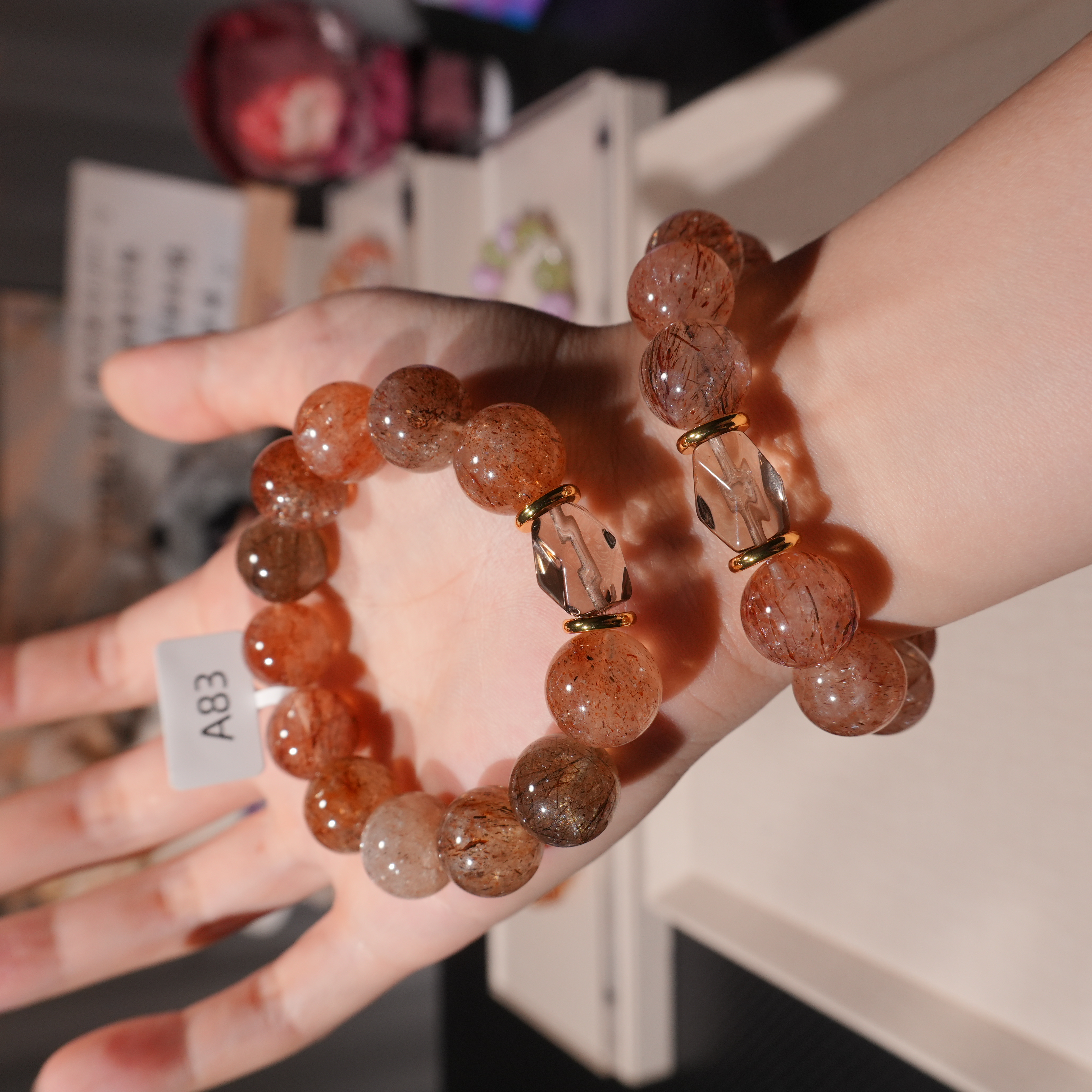 黑金超水晶手串 15咪点位 发一串 A83