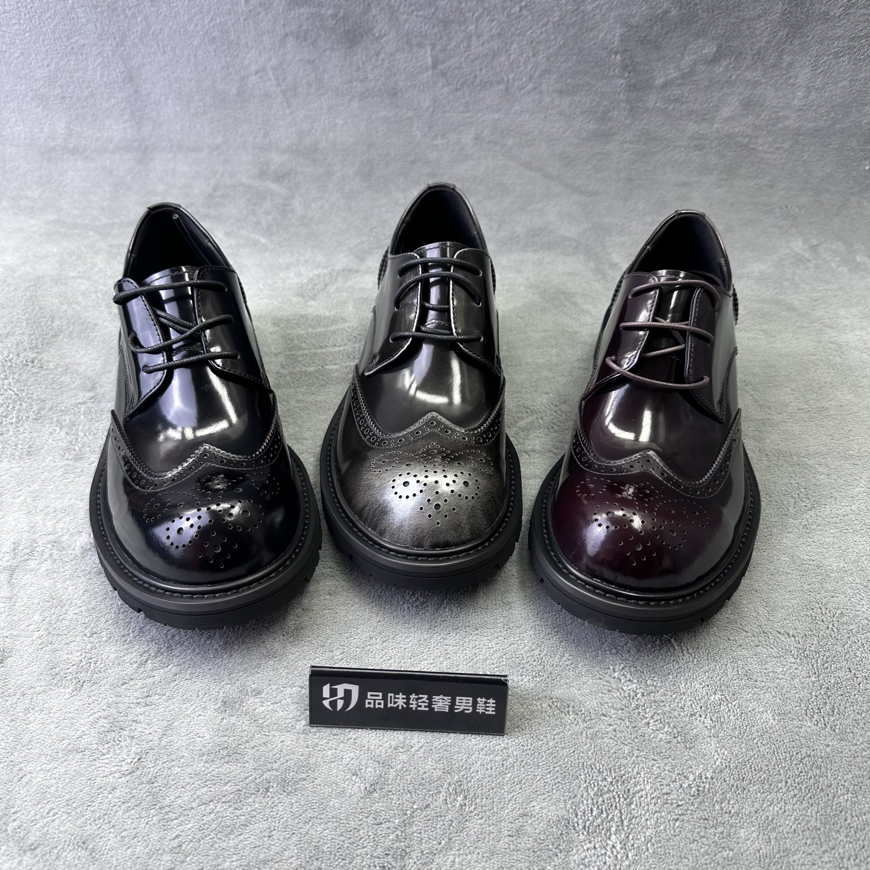 广州男士男款英伦风减震耐磨休闲系带休闲轻奢牛津鞋厚底百搭皮鞋