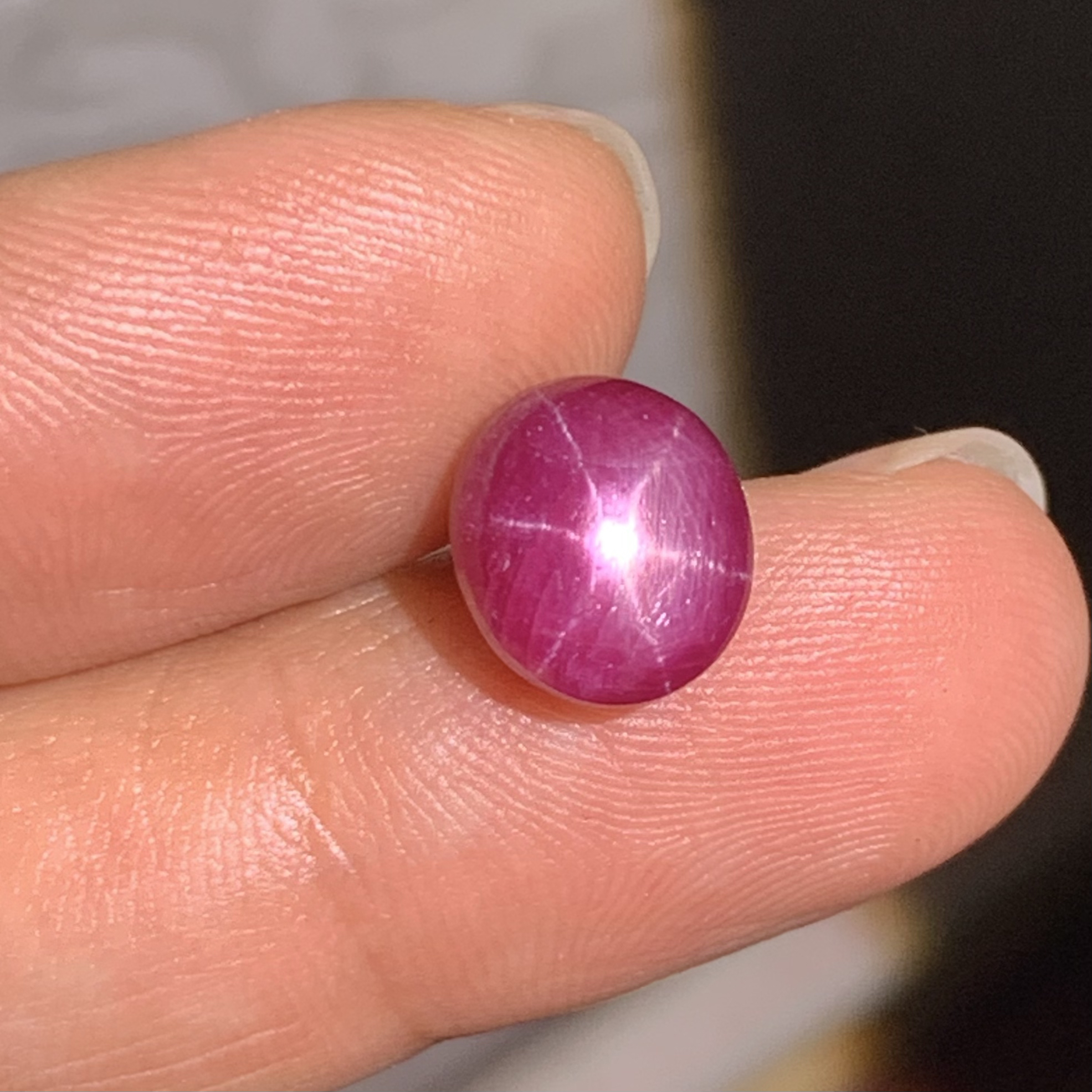 天然无烧星光红宝石8.28克拉颜色鲜艳星线犀利