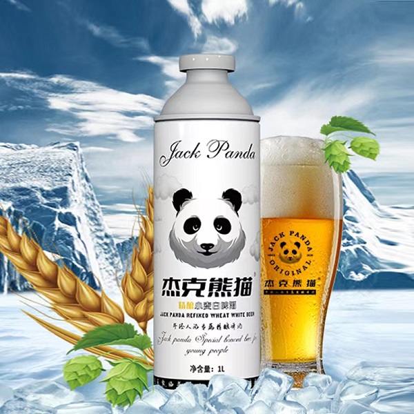 杰克熊猫小麦白啤酒精酿1L 12瓶装整箱