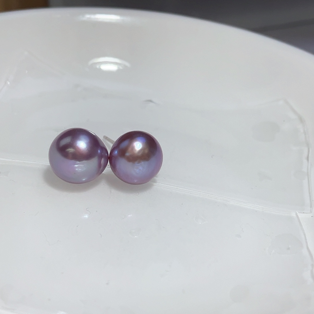 淡水珍珠耳饰银S925镶嵌