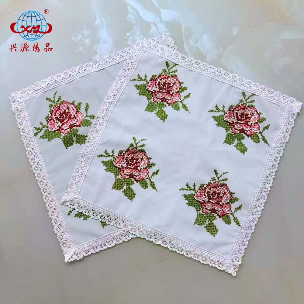 福利2508-5【33*33cm】两片白色餐盘垫小家电盖巾花架盖巾