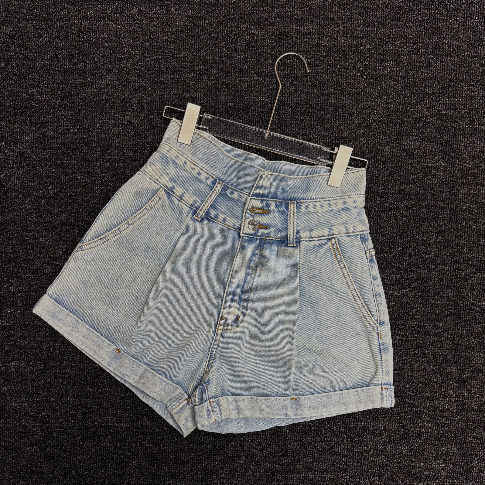 【翻翻小高腰】牛仔短裤女