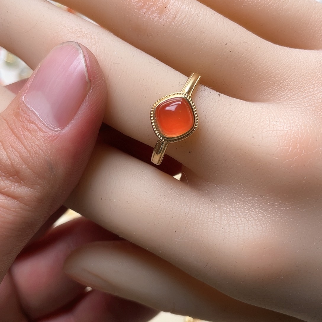 和田玉戒指银S925镶嵌