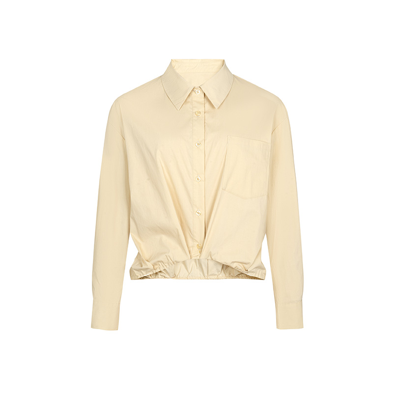 【九月专属】商场同款春秋新品高腰设计截短收腰衬衣N043A41334