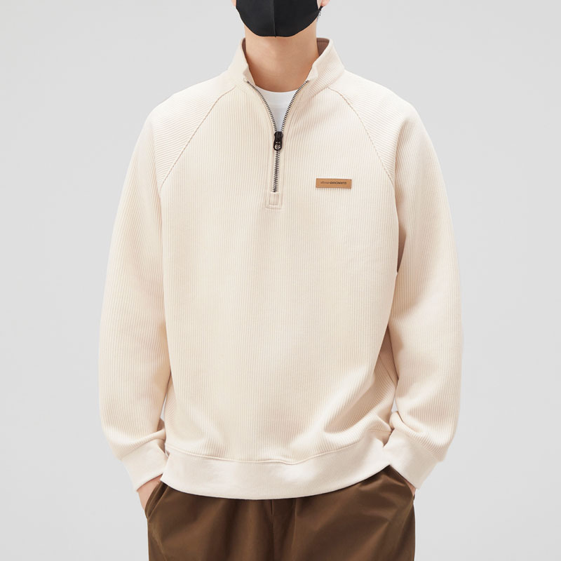 A06【2025年春款】半拉链卫衣男款春季潮牌宽松套头立领男士打底衫