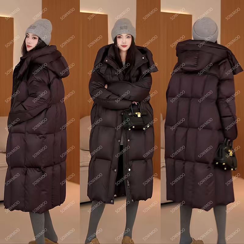 【顶奢95鹅绒】冬季新款鹅绒服2025时尚宽松长款连帽羽绒服DF7699