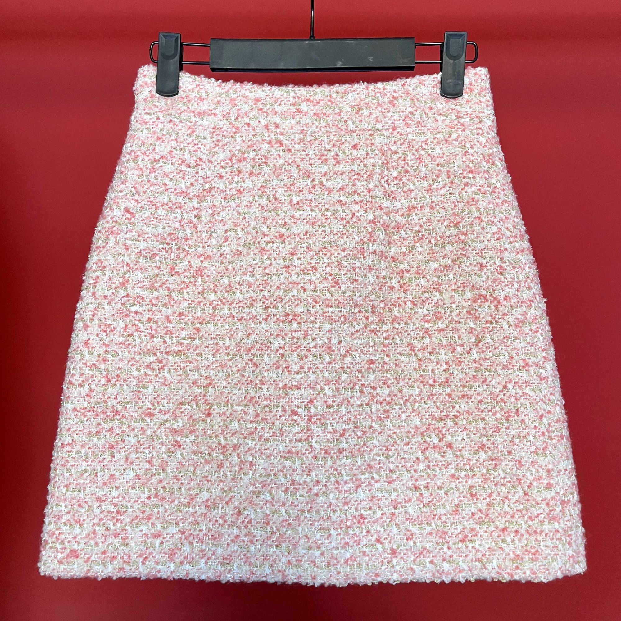 【冬季加厚】百搭粉色新款亮片轻奢小香风气质显瘦修身高腰裙短裙女