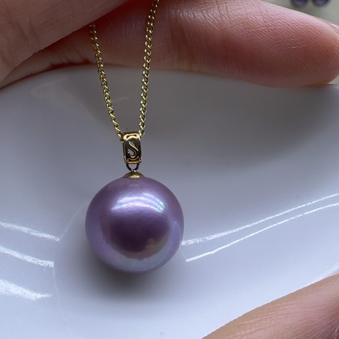 淡水珍珠吊坠(赠链)18K金镶嵌