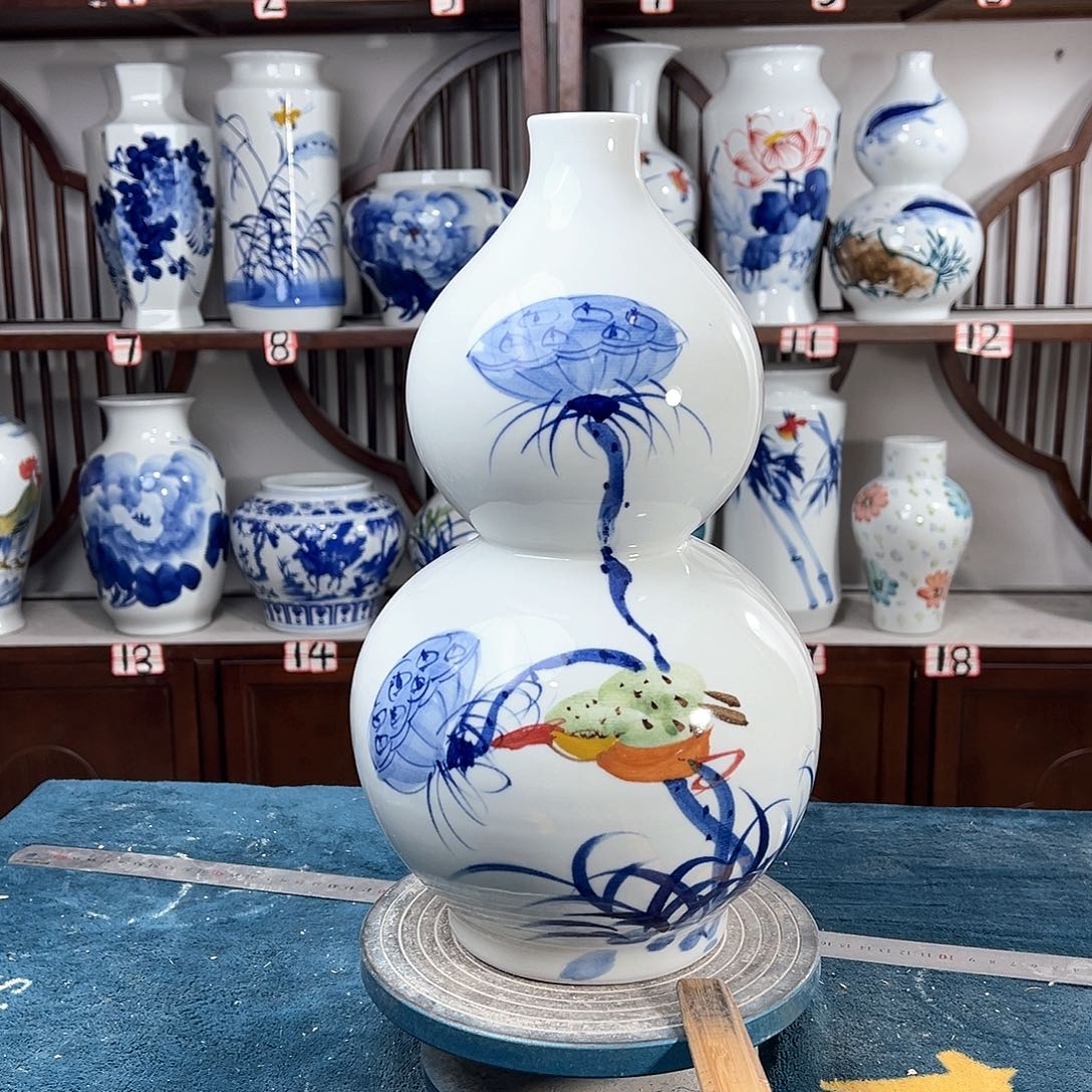 摆件景德镇陶瓷葫莲子