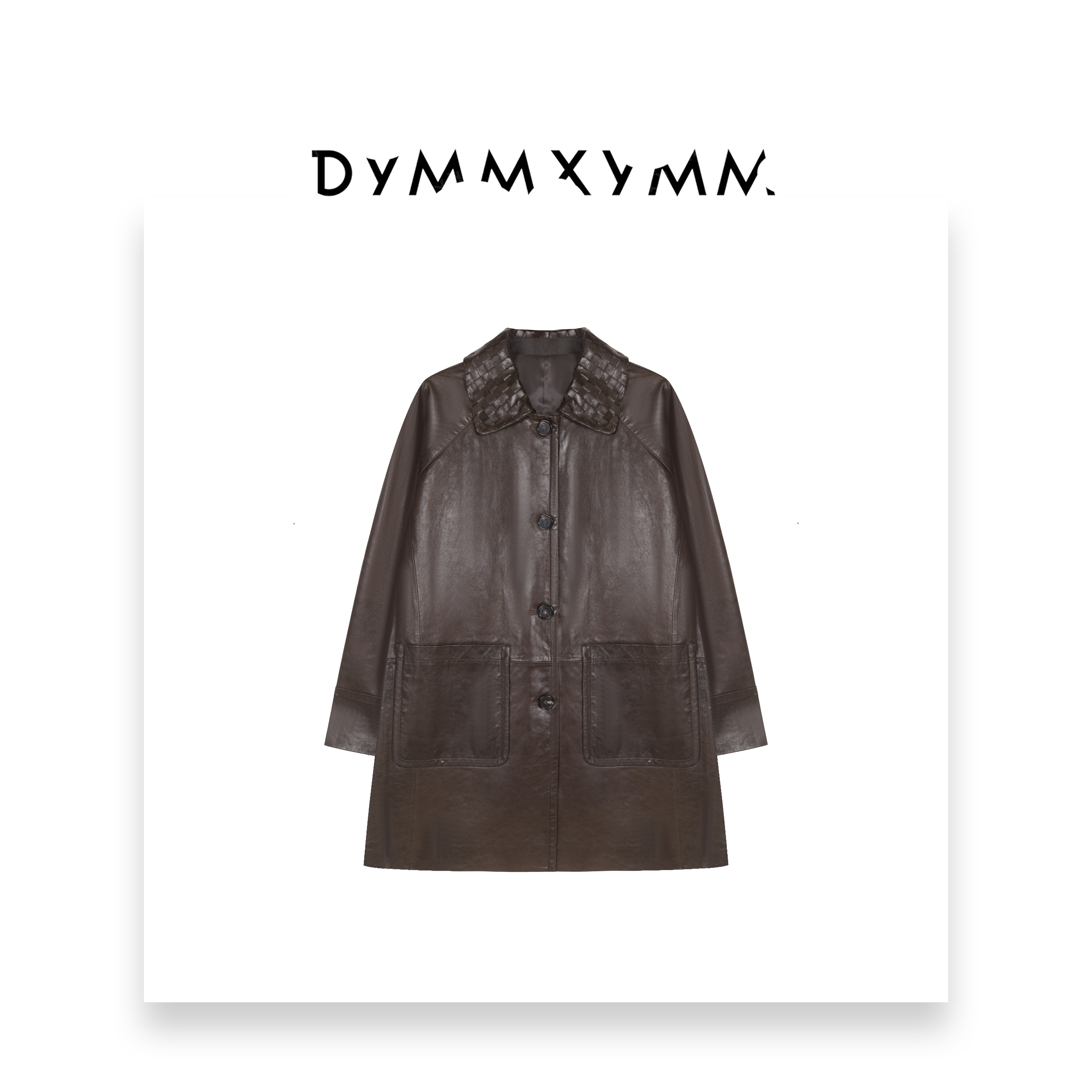 【DYMMXYMM】-《榛巧》-【黑标】.秋款编制领无涂蜡绵羊皮外套-5FWY6589