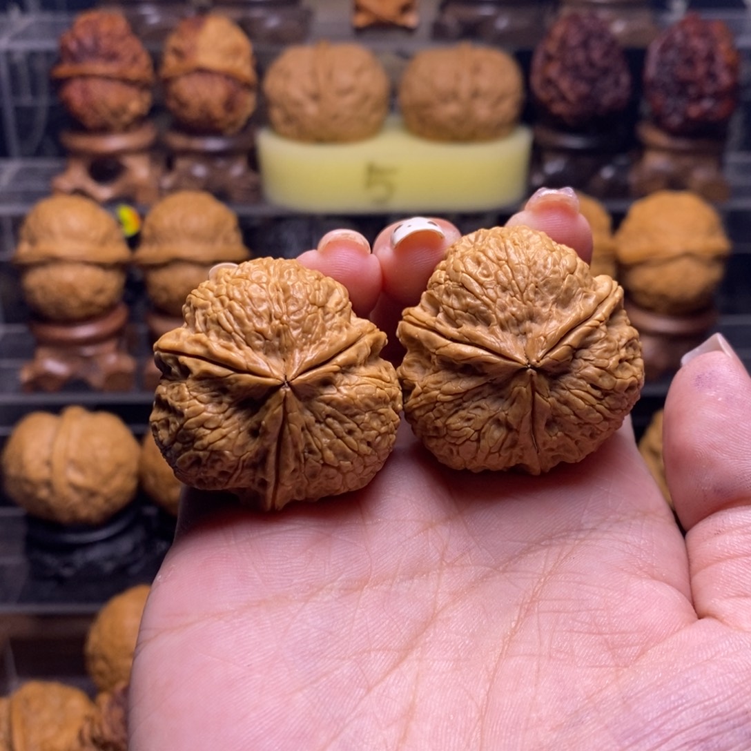 文玩核桃把件Ｚ11虎王三棱36尺