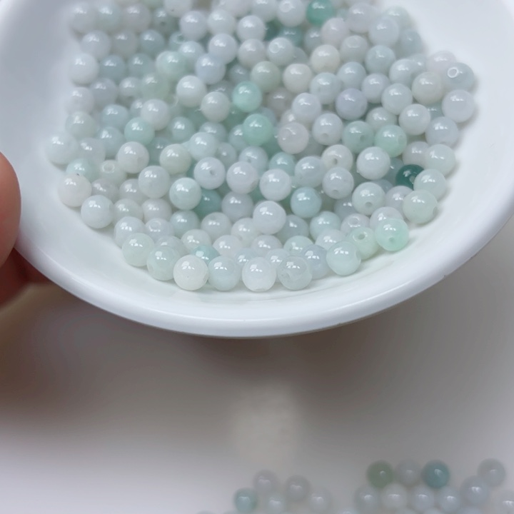 未镶嵌手链翡翠散珠200颗卡5很小