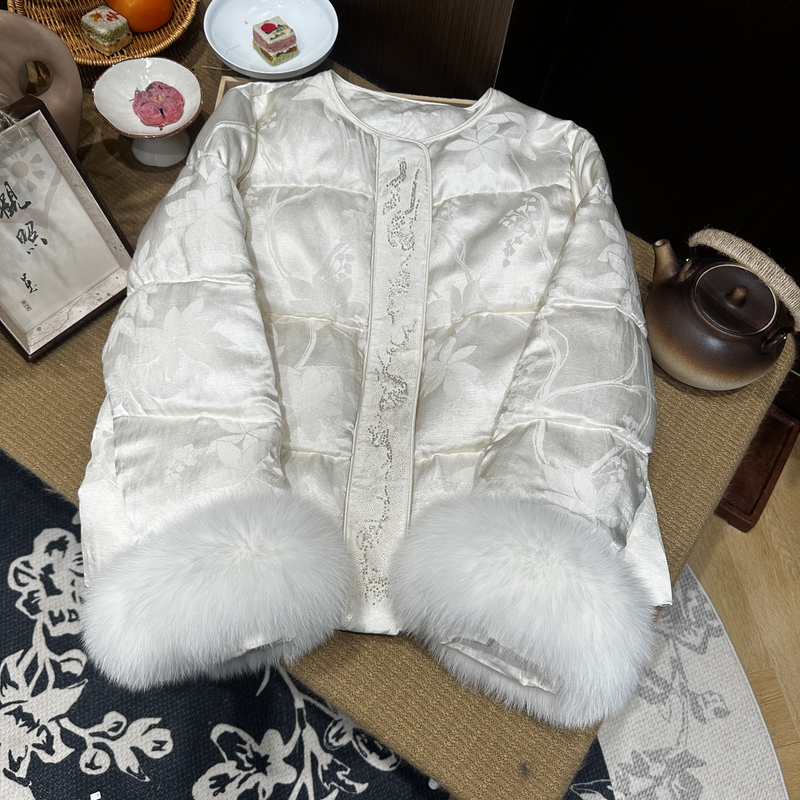 羽绒服时尚冬季网红气质复古加厚加绒保暖外套中国风新中式