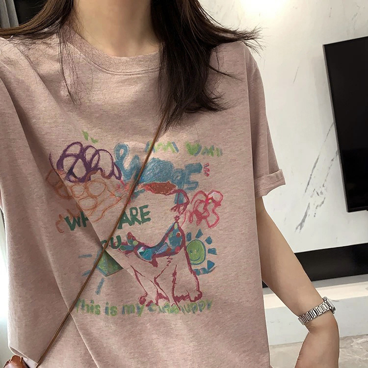 ARRLMORRE品牌【手绘】冰冰凉轻薄款雪花棉减龄宽松T恤