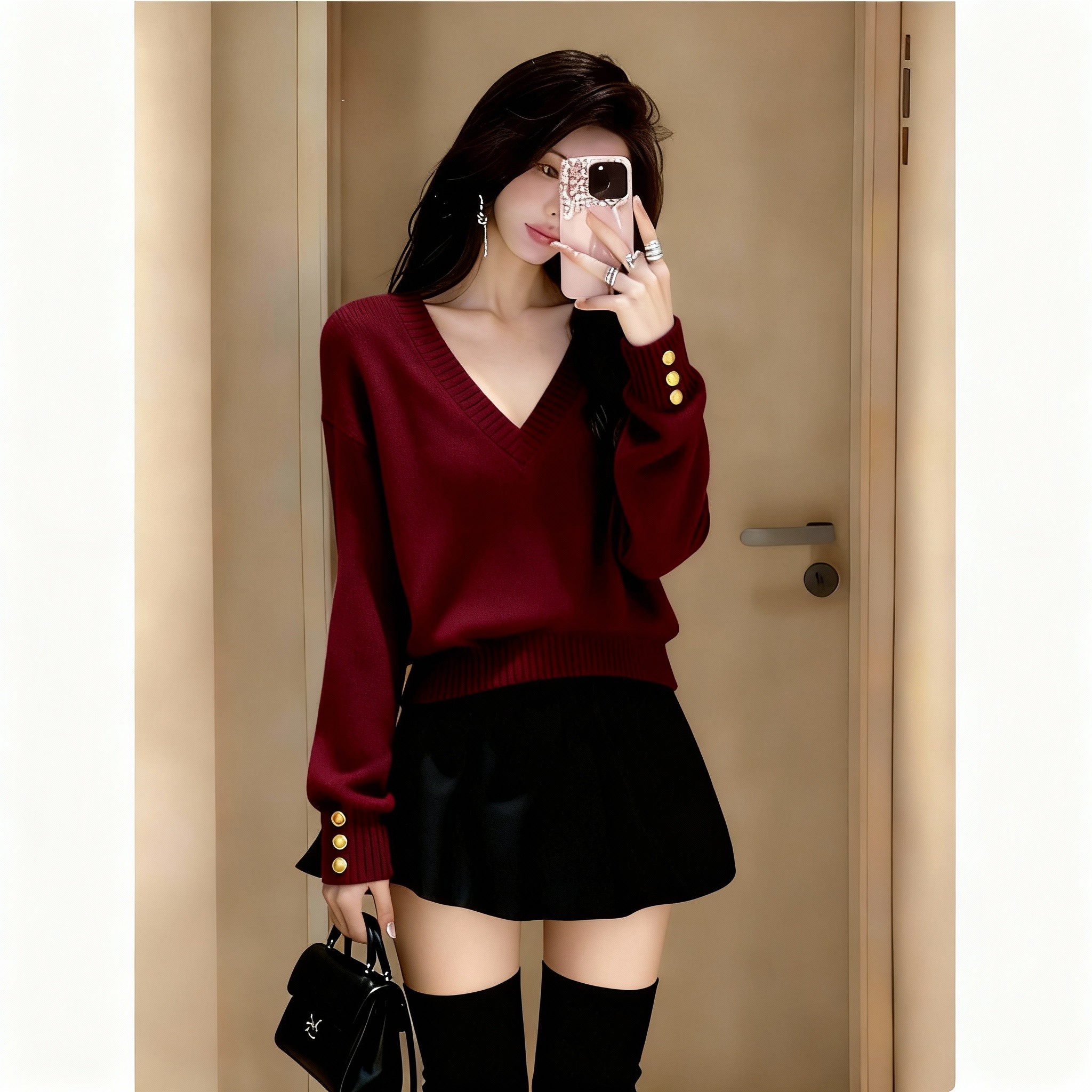 2025冬季新款慵懒时尚气质洋气穿搭高级感显瘦长袖毛衣针织衫爆款