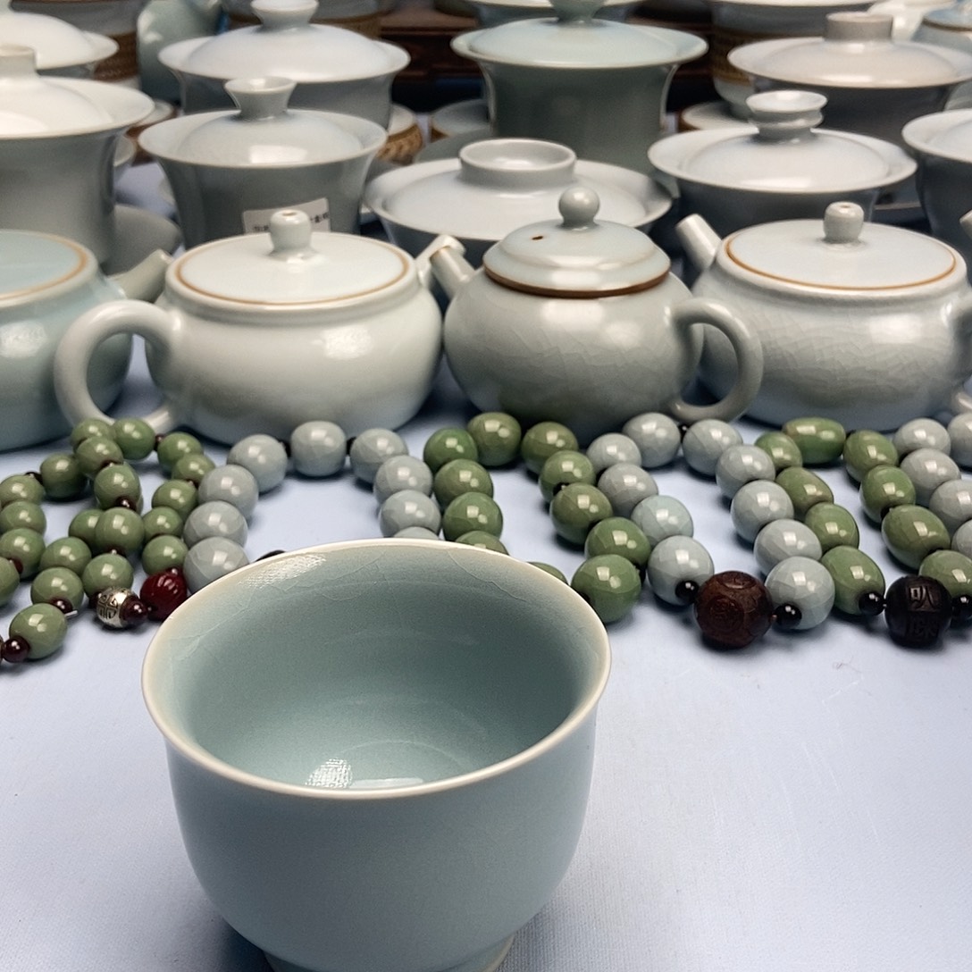 杯微微瑕天青微蓝玉蓝杯原矿原釉原产地