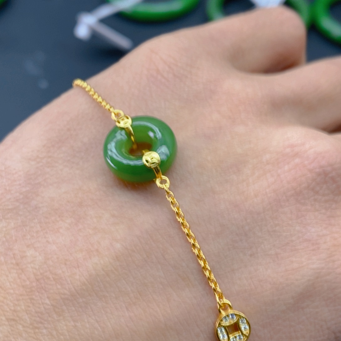 和田玉（碧玉）颈饰银S925镶嵌