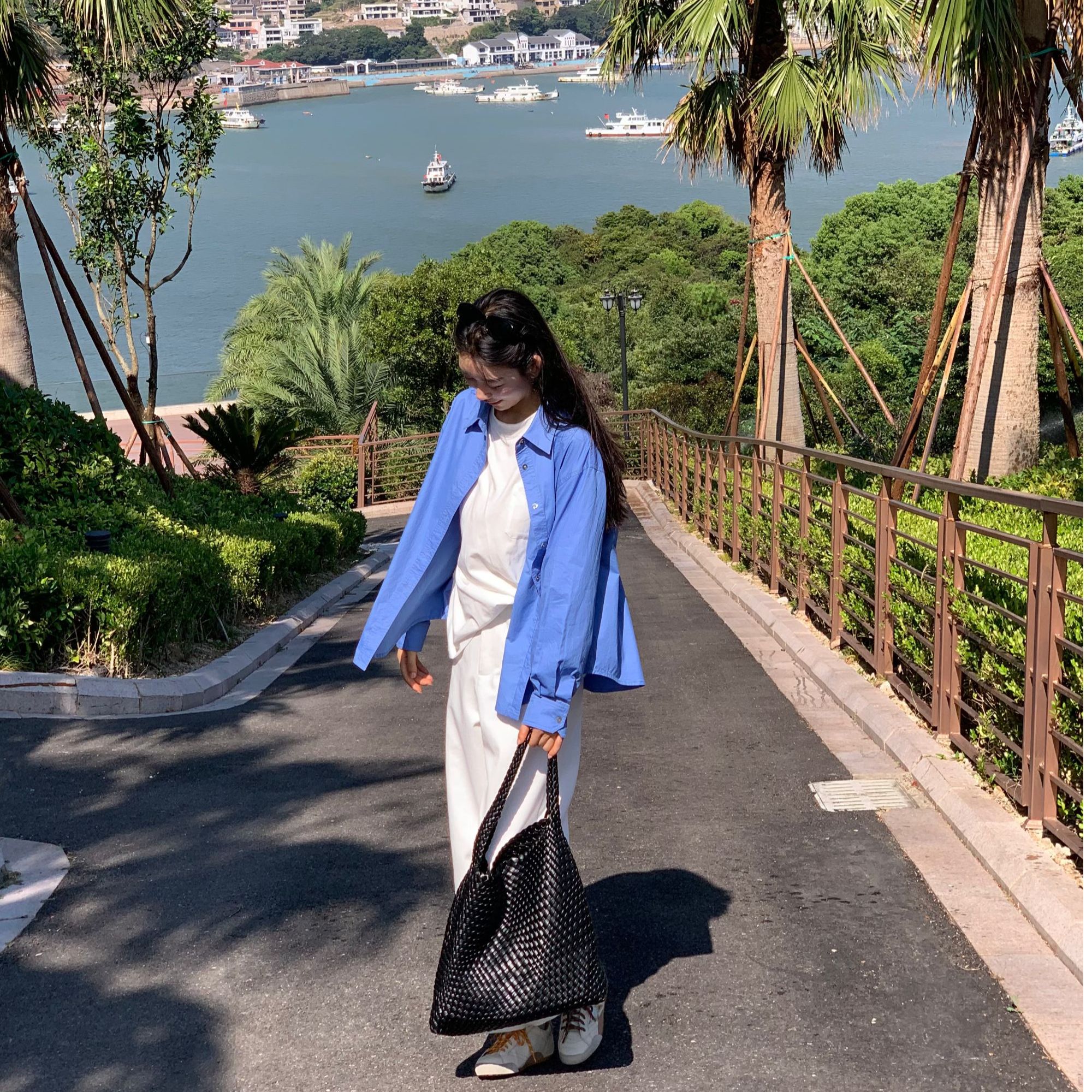 OUDOCKEE 鸥鸥【100棉】蓝衬衫 静谧蓝高级感衬衣法式上衣 CACE731T