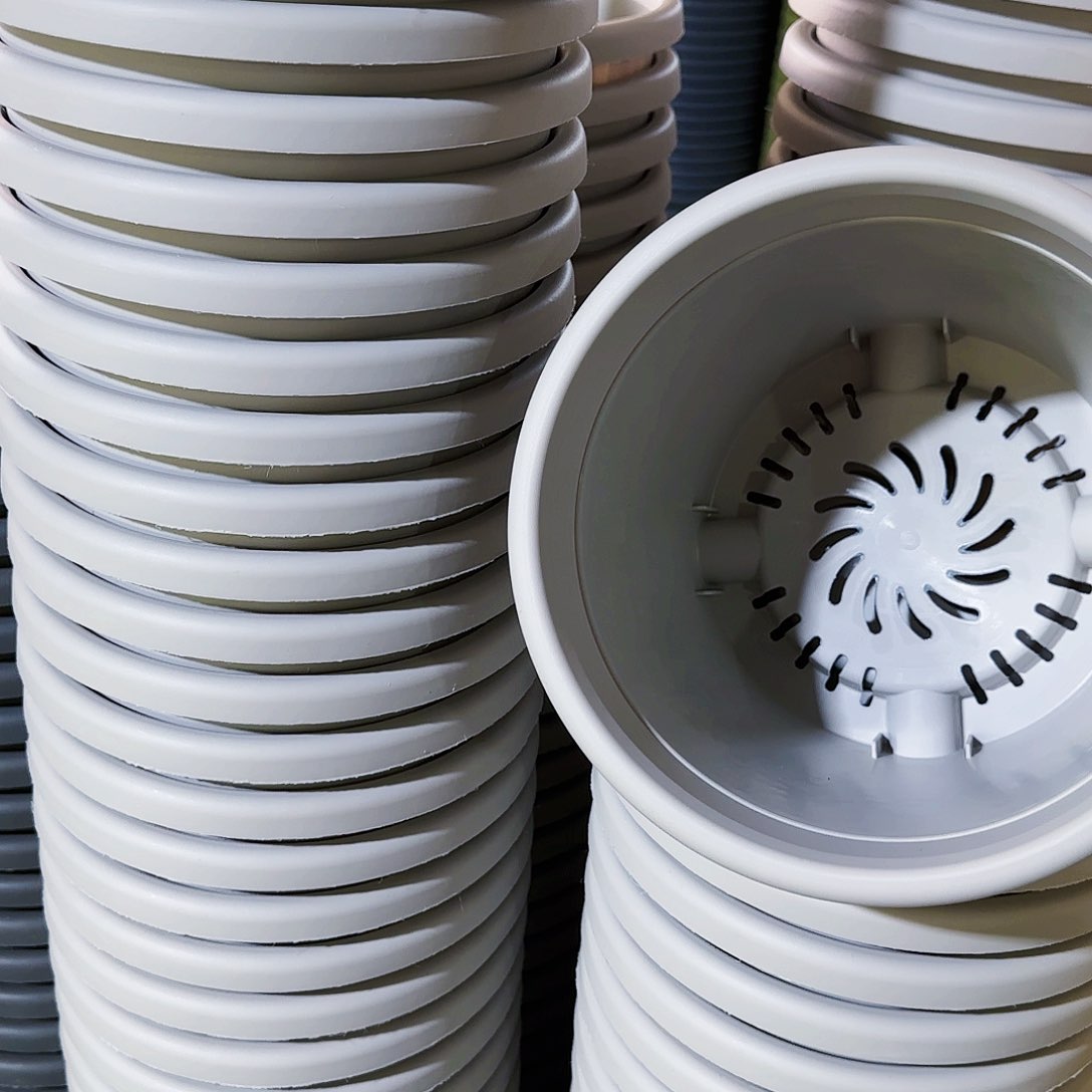 树脂四季盆3#无拖灰白6