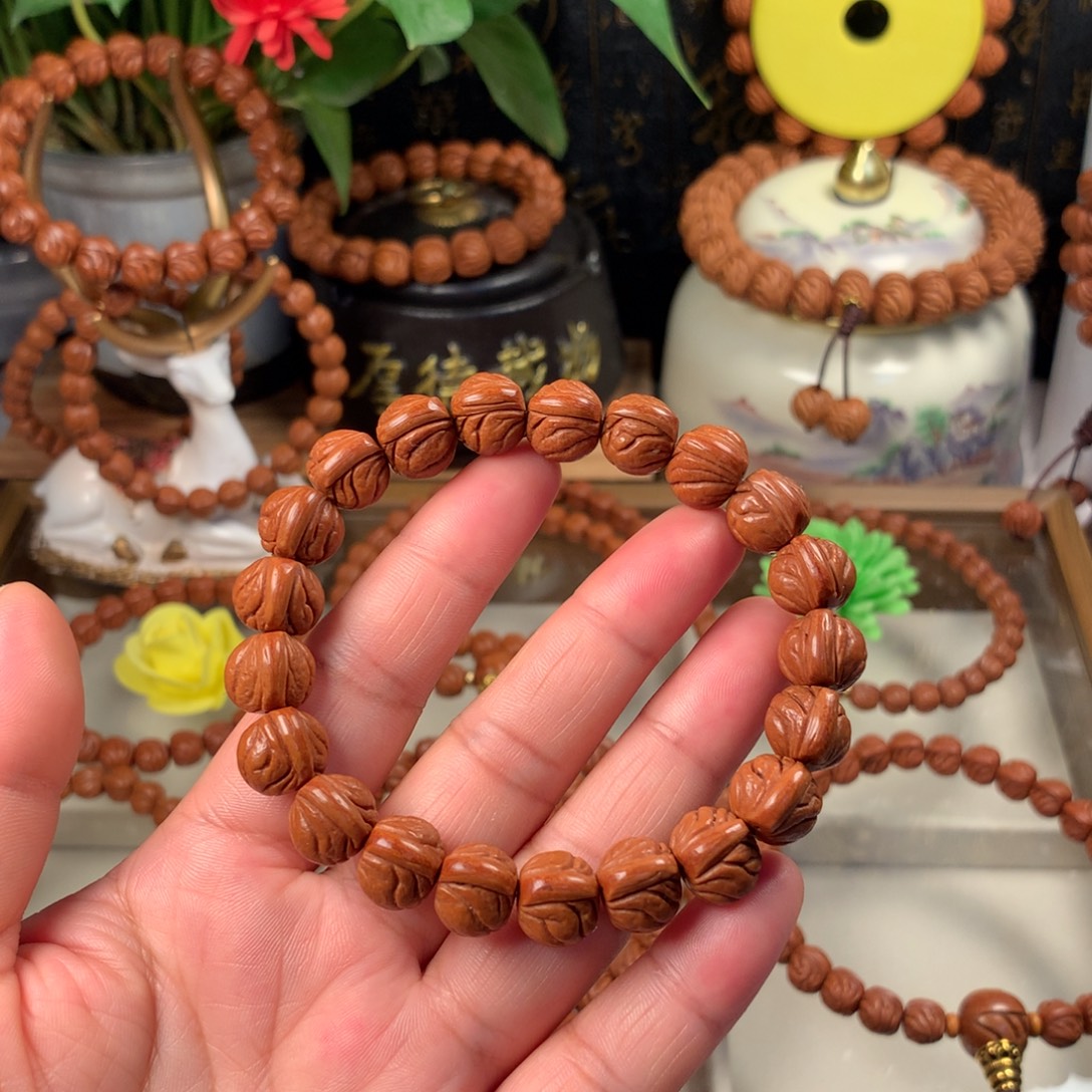 桃核吊坠玉龙脊手串12