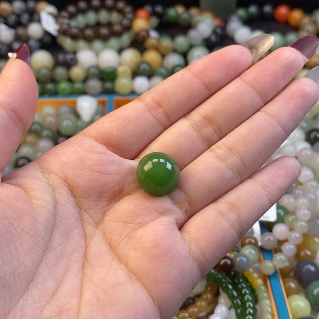 和田玉碧玉单珠未镶嵌秋**潇z 14