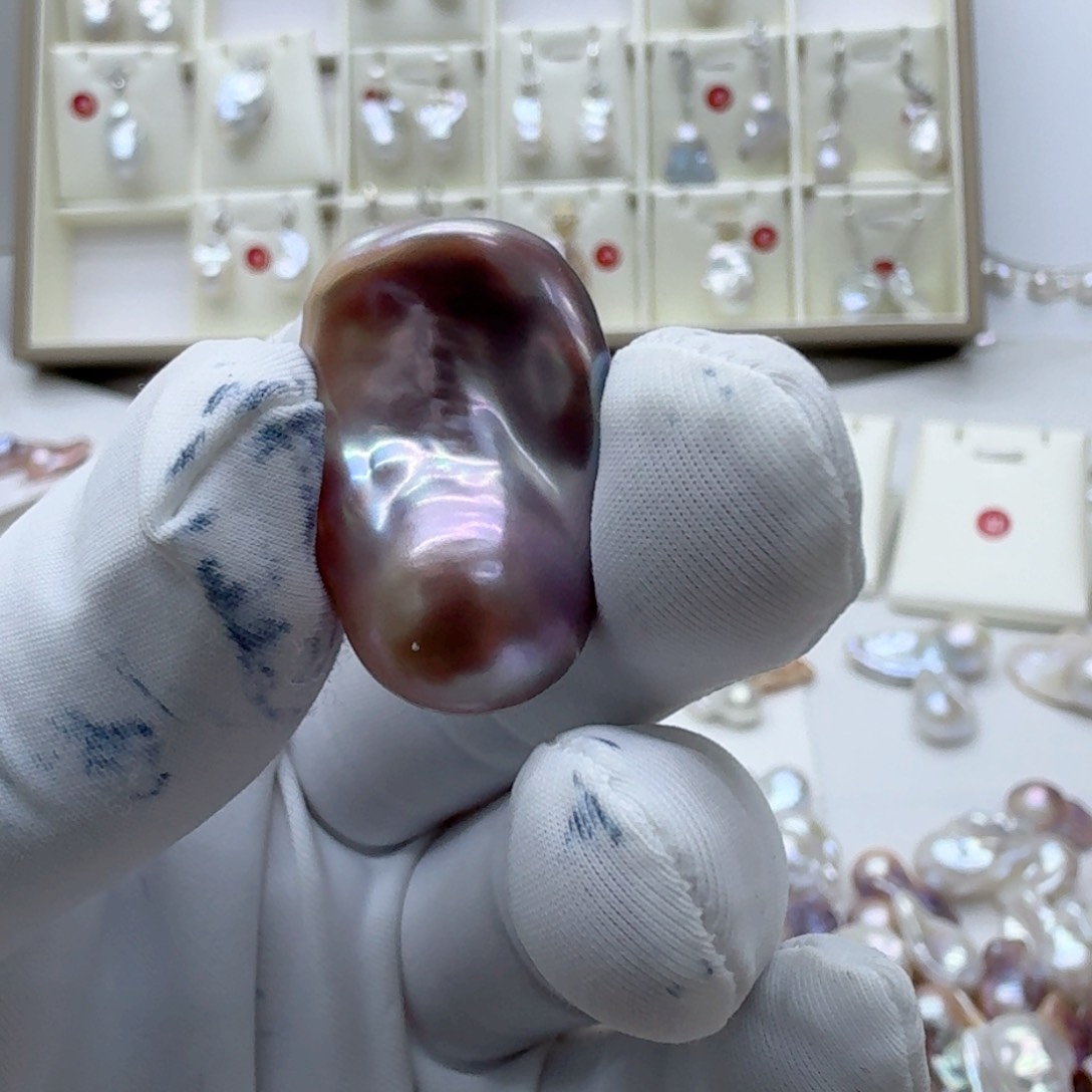 淡水珍珠胸饰银S925镶嵌