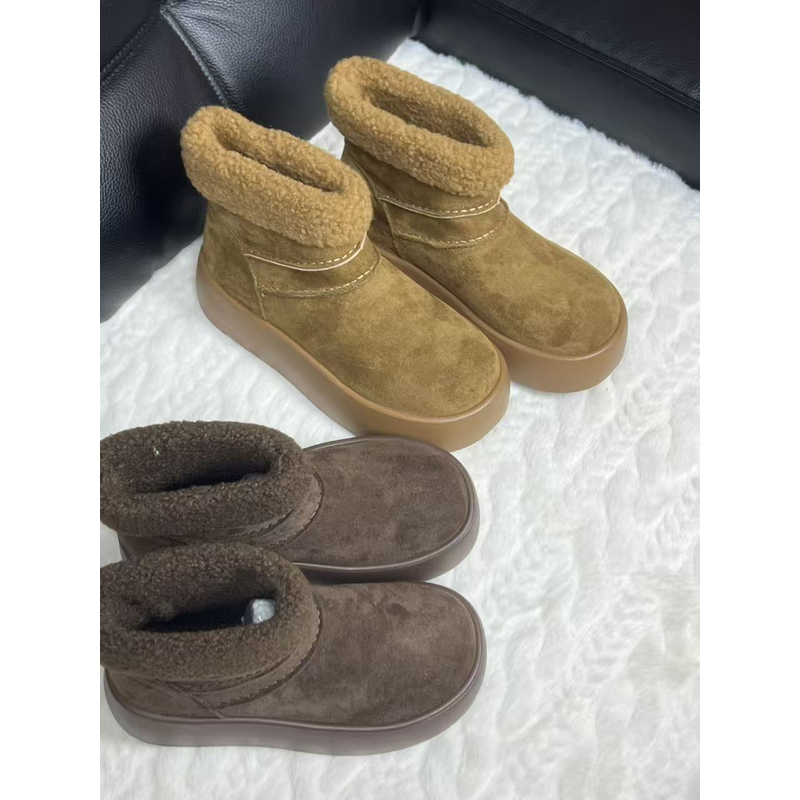 【锦衣服饰】HP 168-22圆头时尚毛毛边雪地靴