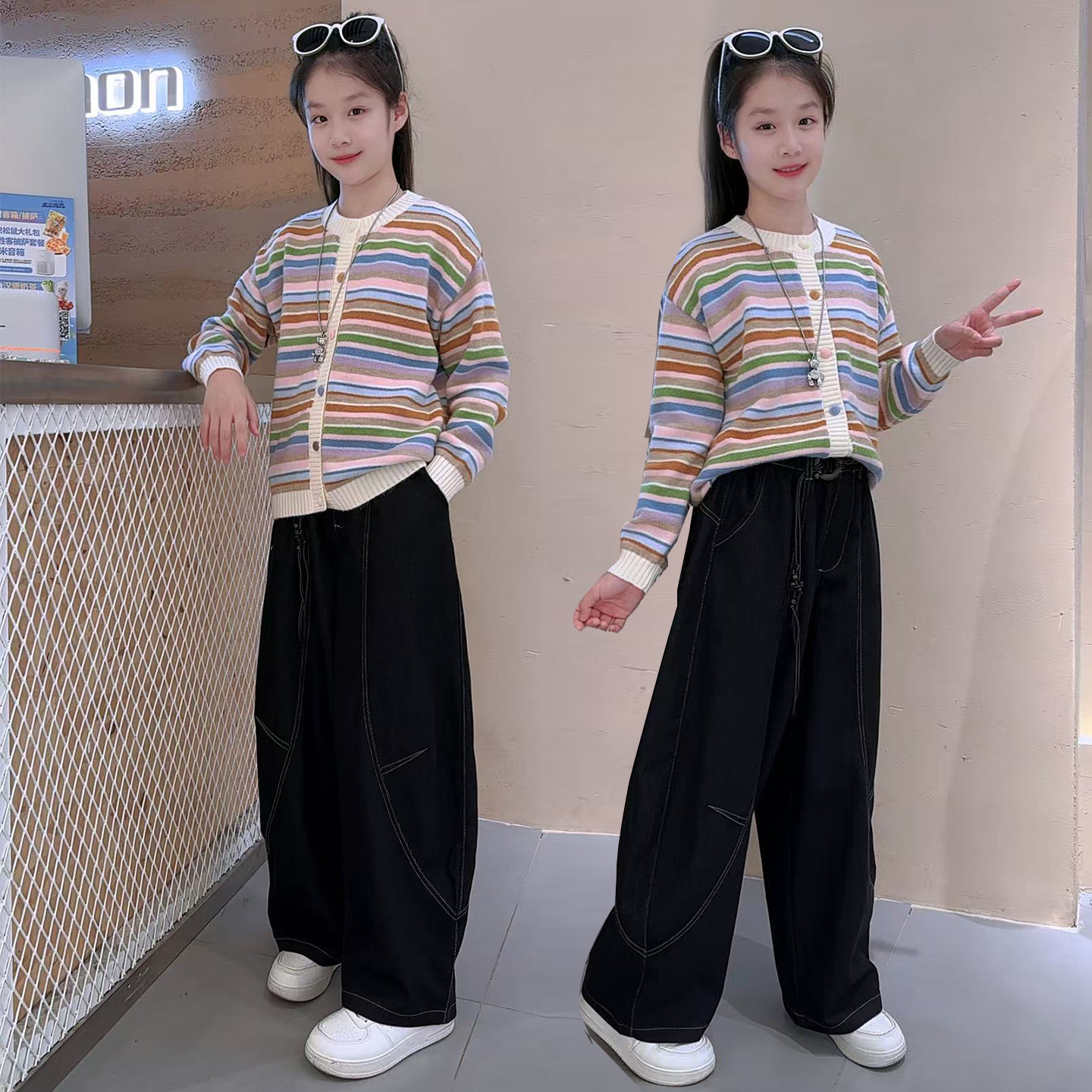 女童秋装2025新款小宝宝中大童韩版洋气百搭休闲儿童装女孩春秋季