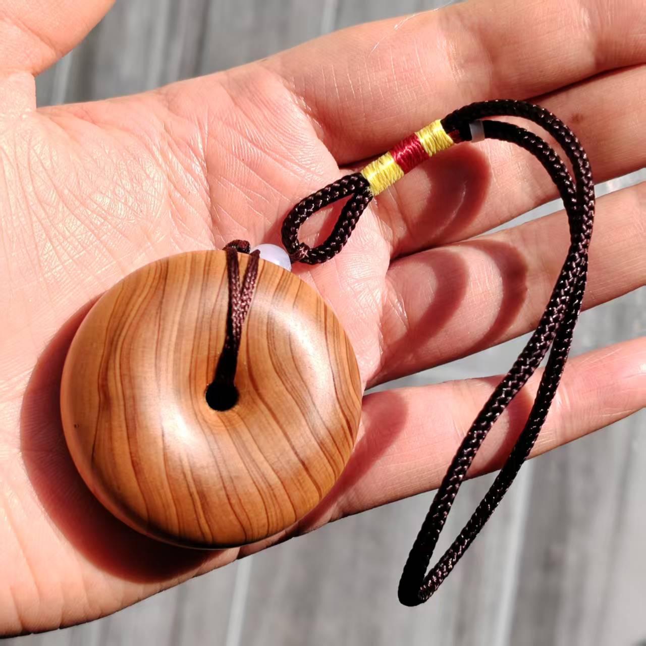 太行崖柏平安扣手把件 119（无礼盒）