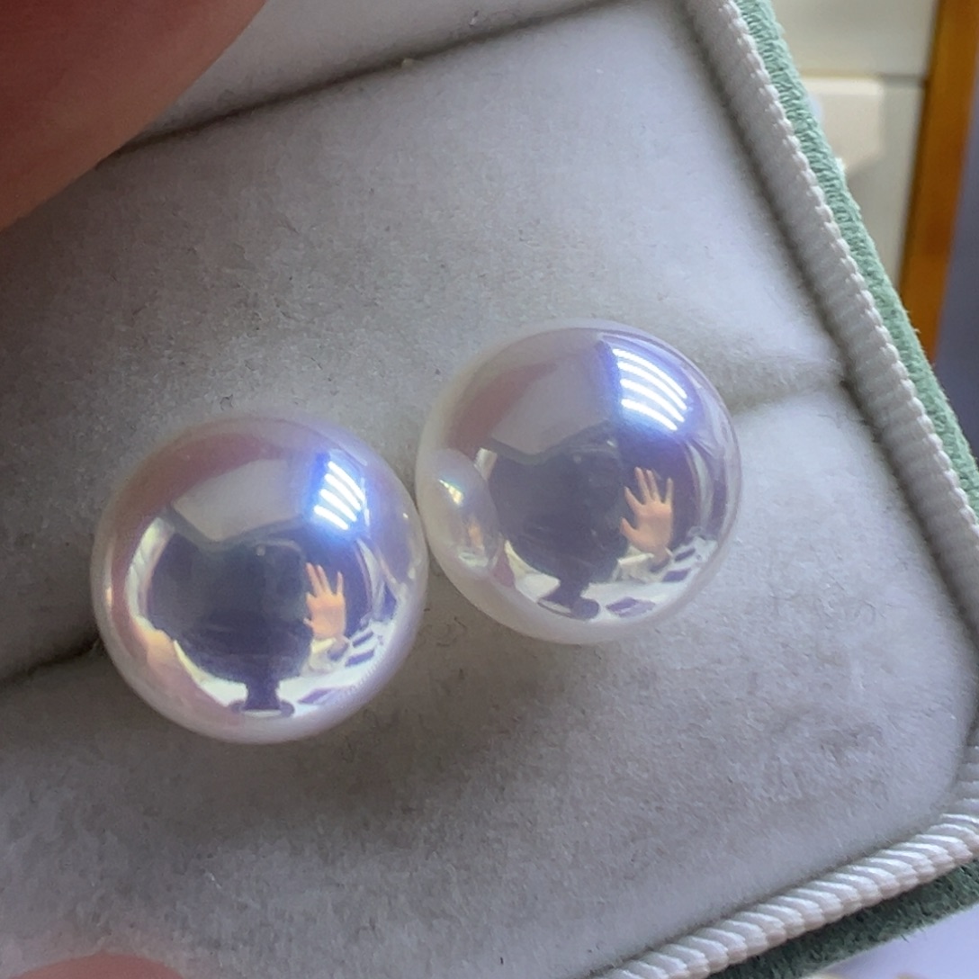 淡水珍珠耳饰银S925镶嵌