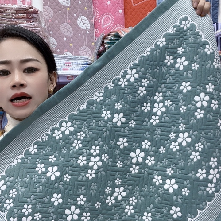 棉绿色雪花纯棉面料