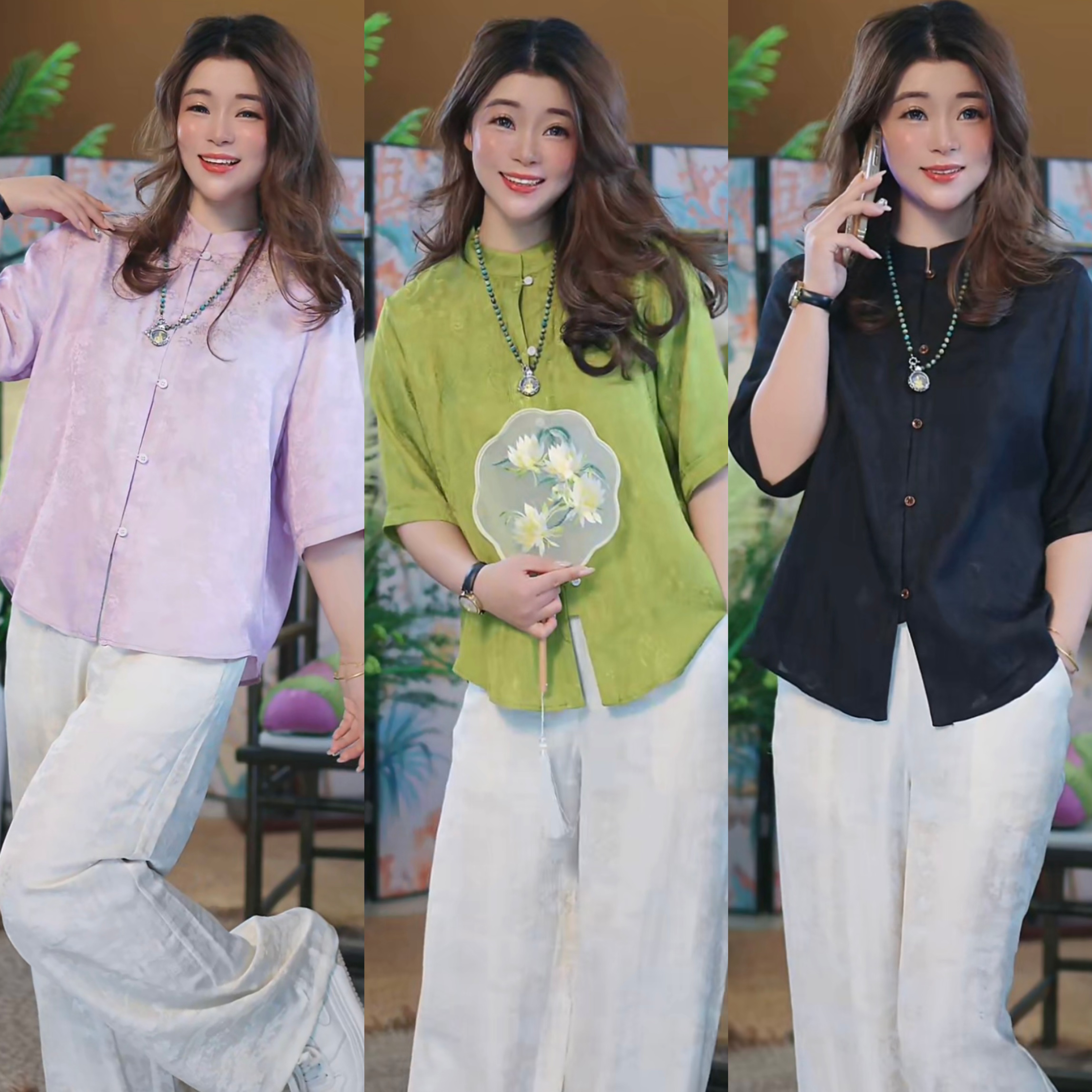 【端庄大方小立领三色衬衫】超显瘦气质时尚修身上衣