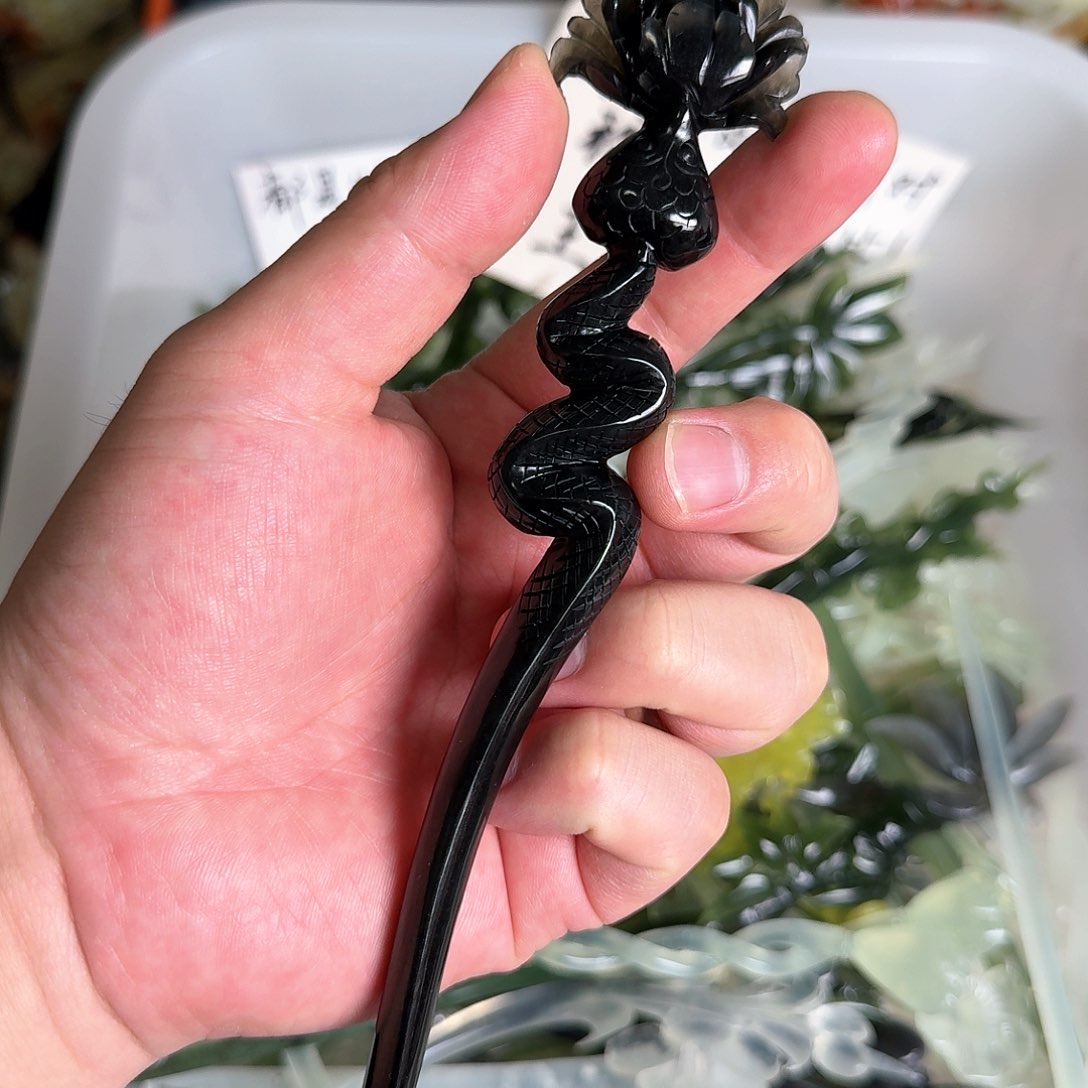 岫玉发饰未镶嵌岫玉发簪就是好看