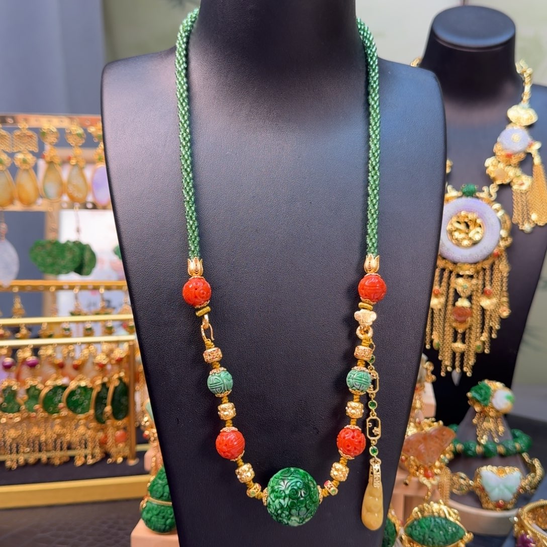 翡翠未镶嵌颈饰福利项链串（亏清2180）