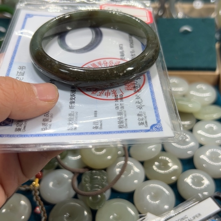 和田玉手镯未镶嵌60.1圈围6032